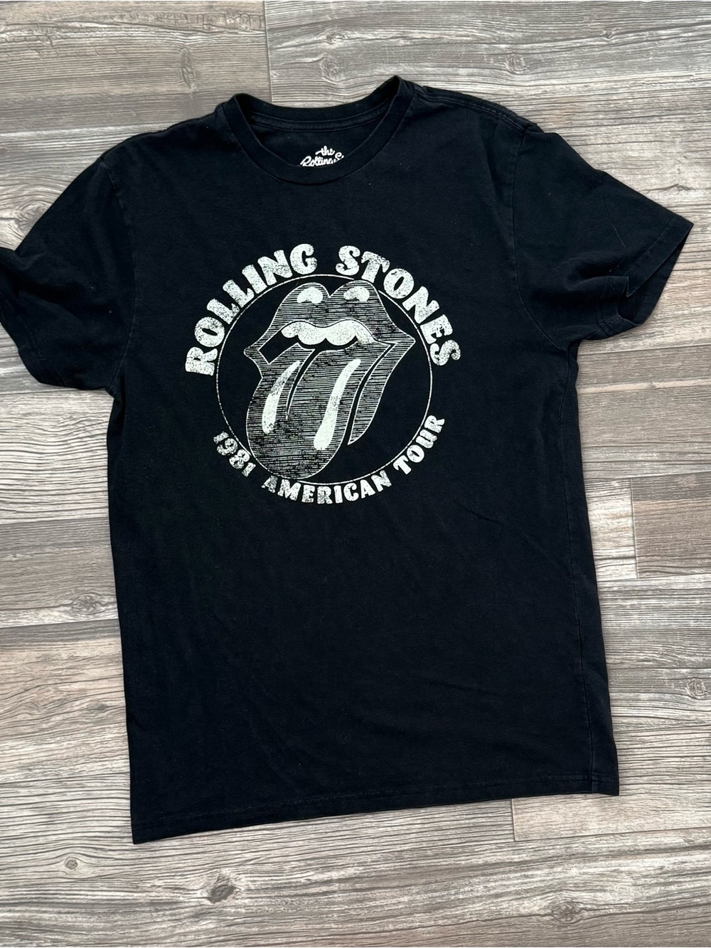 The Rolling Stones 1981 American Tour Distressed Graphic Tee Black S